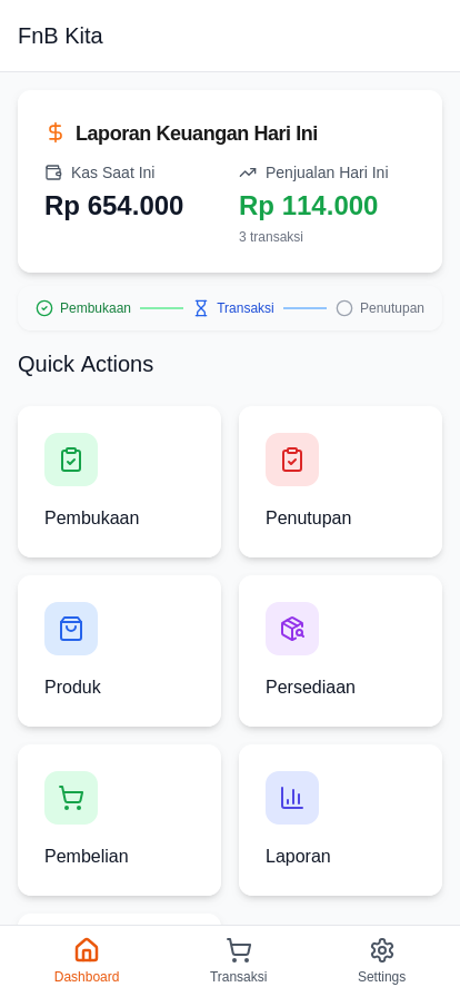 FnB Kita Mobile App Screenshot
